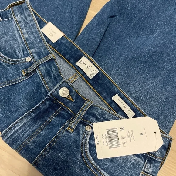 Wonderly Dark Blue Flare Jeans Women Size 6R - Picture 4 of 14